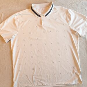 White Nike Dri-Fit Golf Polo Shirt with Black Golf Accents